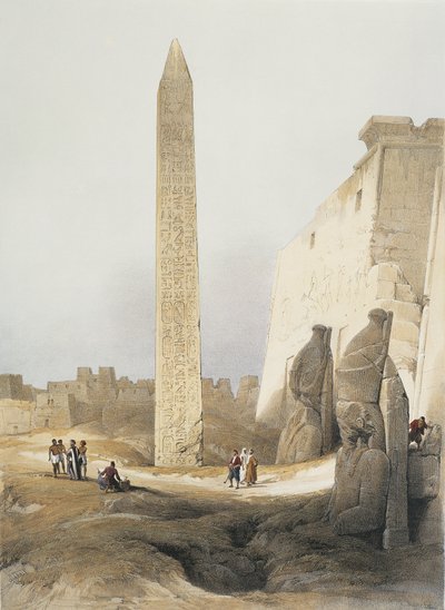 Égypte, Obélisque au Temple de Louxor, gravure - David Roberts