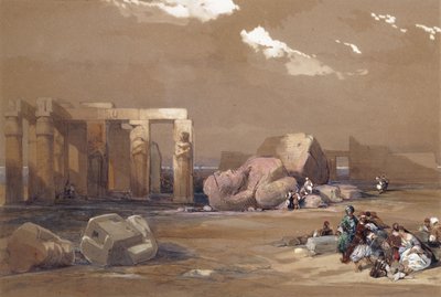 Fragments des grands colosses au Memnonium, Thèbes, 1838 - David Roberts