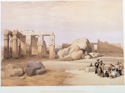 Fragments des grands colosses, au Memnonium, dans « La Terre Sainte », Londres 1849 - David Roberts