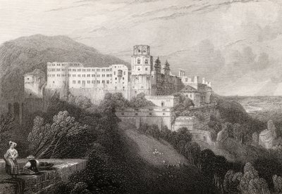 Château de Heidelberg, gravé par J.T.Willmore dans 