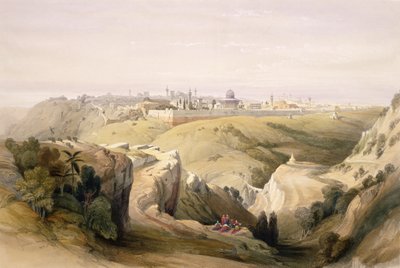 Jérusalem depuis le mont des Oliviers, 8 avril 1839, planche 6 du Volume I de 