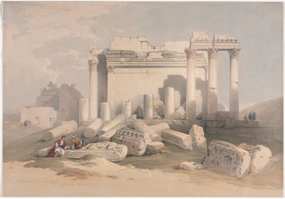 Ruines du portique oriental du temple de Baalbek - David Roberts