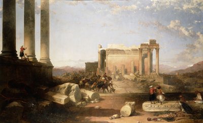 Ruines du temple du Soleil à Baalbek - David Roberts