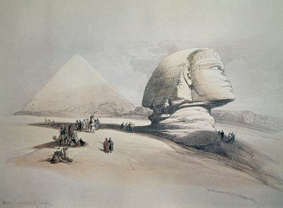 Sphinx à Gizeh. Lithographie - David Roberts