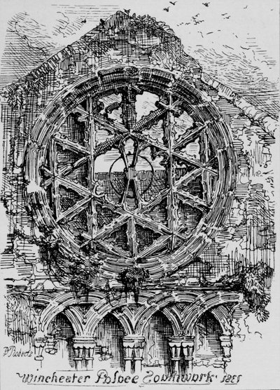La fenêtre circulaire de la salle de Winchester House, Palais de Winchester, Southwark, 1835, 1912 - David Roberts
