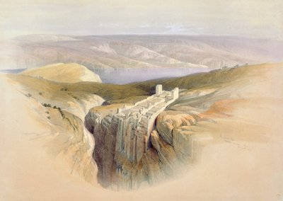 La Mer Morte en direction de Moab, 4 avril 1839, planche 50 du Volume II de 