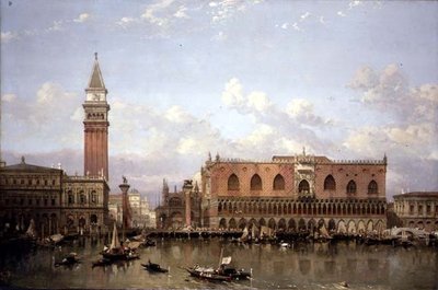 Le Palais des Doges, Venise, depuis le Bacino di San Marco - David Roberts
