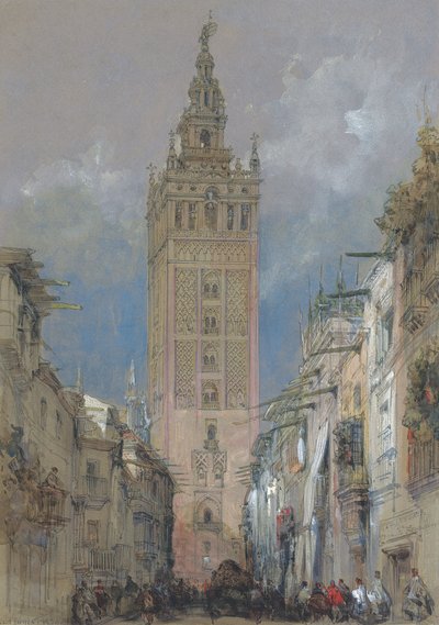La tour mauresque de Séville, appelée la Giralda, Espagne - David Roberts