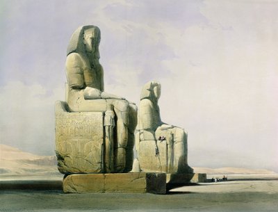 Thèbes, 4 décembre 1838 (détail des colosses de Memnon, planche 12 du Volume I d