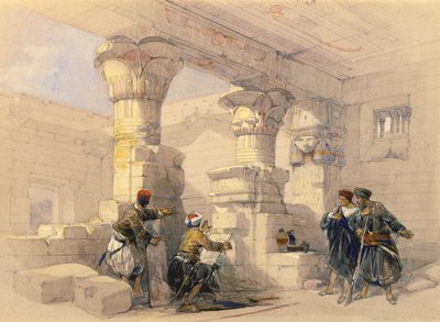 Vue depuis le portique de Dayr E Medeeneh, Thèbes - David Roberts