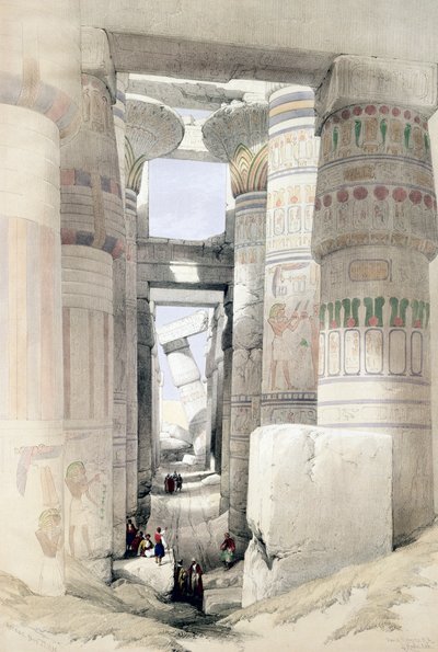 Vue à travers la salle des colonnes, Karnak, Égypte, vers 1845 - David Roberts