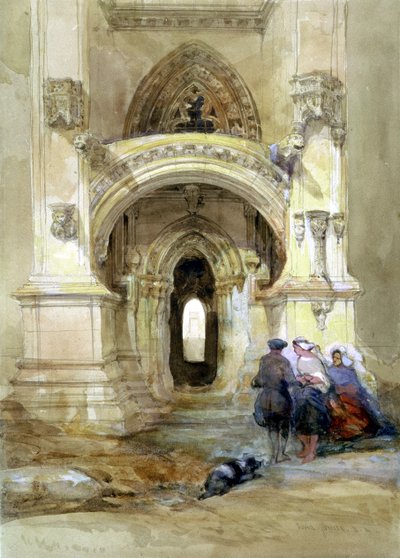 Porche ouest de la chapelle de Roslyn - David Roberts