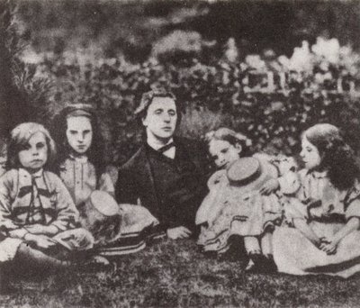 Lewis Carroll avec les enfants Macdonald (photo n/b) - David Scott Lieutenant-Colonel (after) Dodgson