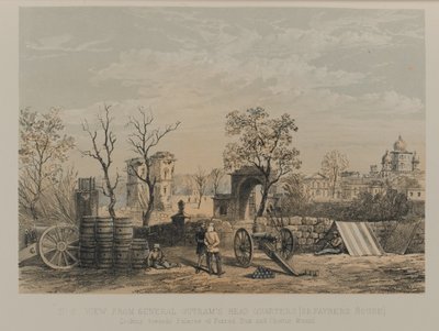 Vue depuis le quartier général du général Outram [Maison du Dr Fayrer]. En direction des palais de Furrad Bux et Chuttur Munzil - David Scott Lieutenant Colonel (after) Dodgson
