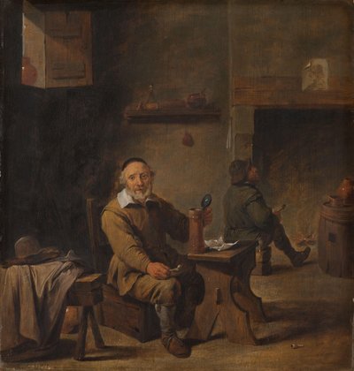 Vieil homme assis dans une taverne - David Teniers (II) (after)