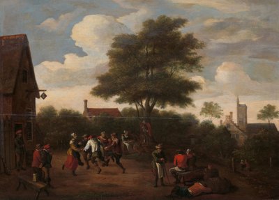 Paysans dansant devant la taverne Crescent - David Teniers (II) (manner of)