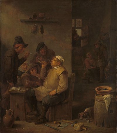 Maçon fumant avec des compagnons dans une taverne - David Teniers (II)