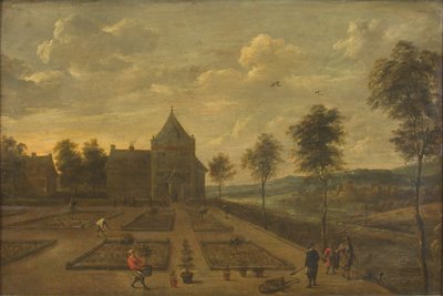Un jardin devant une maison de campagne - David Teniers II