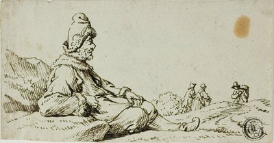 Homme se reposant dans un paysage - David Teniers the Younger