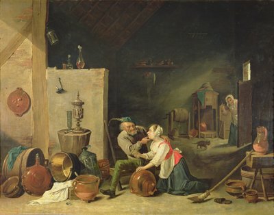 Le vieil homme et le serviteur, 1800 - David Teniers the Younger