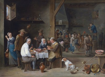 Le dîner au jambon - David Teniers the Younger