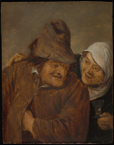 Deux paysans avec un verre de vin - David Teniers the Younger