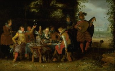 Banquet dans un Parc (Le Fils Prodigue parmi les Prostituées ?) - David Vinckboons
