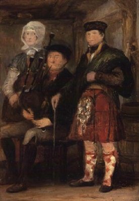 Intérieur des Highlands avec un joueur de cornemuse - David Wilkie