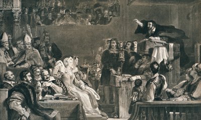 John Knox prêchant devant les Seigneurs de la Congrégation, 10 juin 1559, c1827, 1912 - David Wilkie