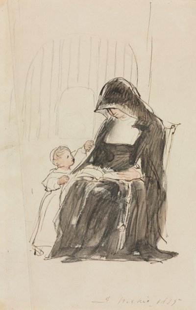 Nonne lisant à un enfant - David Wilkie