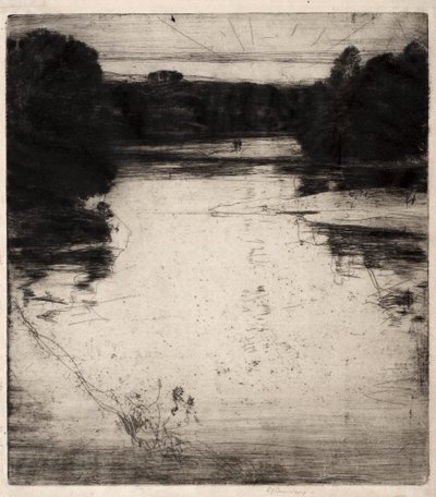 Lueur du soir sur le Findhorn - David Young Cameron