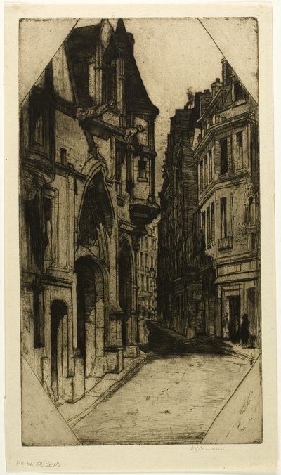 Hôtel de Sens, planche trois de la série Paris - David Young Cameron