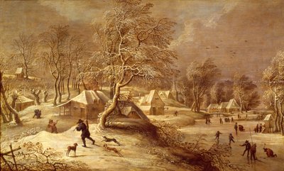 Le vieux village sous la neige - David Teniers the Elder