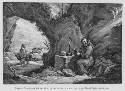 Saint François méditant sur le mystère de la croix - David the Younger (after) Teniers