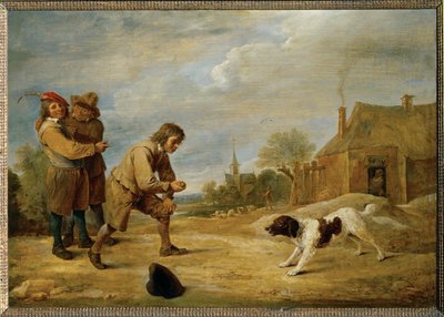 Farmboy avec chien - David the Younger Teniers