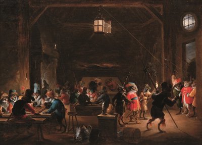 Salle de garde avec des singes, vers 1633 - David the Younger Teniers