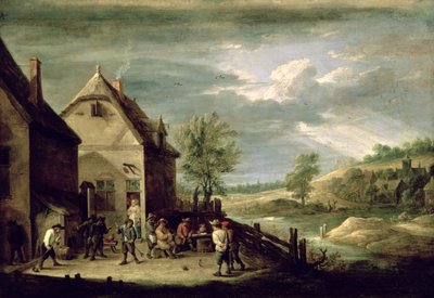 Paysans jouant aux boules - David Teniers the Younger
