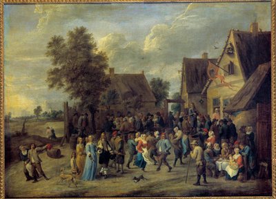 Fête de village avec couple aristocratique - David Teniers the Younger
