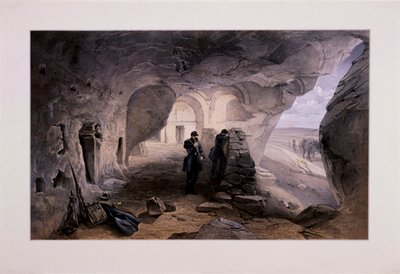 Église excavée dans les cavernes à Inkermann regardant vers l