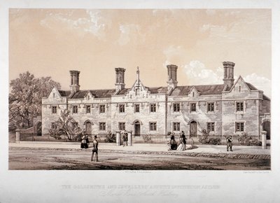 Institution de rente des orfèvres et bijoutiers, Holcroft Road, Hackney, Londres, 1853 - Day and Son