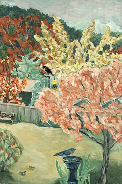 Automne dans la cour, 2016 (acrylique sur toile) - Deborah Eve Alastra