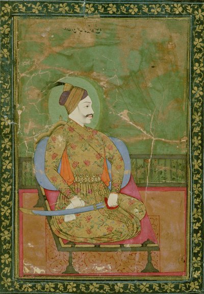 Portrait du Sultan Abdullah Qutb Shah assis, Golconde, 1670 - Deccani School