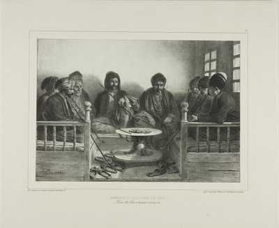 Arméniens et Tartares dans un café - Denis Auguste Marie Raffet