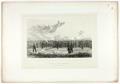 Batterie n°1 ouvre le feu, de Souvenirs d’Italie : Expédition de Rome - Denis Auguste Marie Raffet