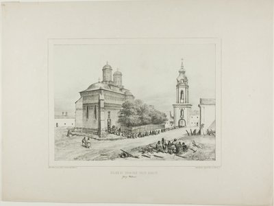 Église et tour des Trois Saints, Yassy, Modavie, 19 juillet 1837 - Denis Auguste Marie Raffet