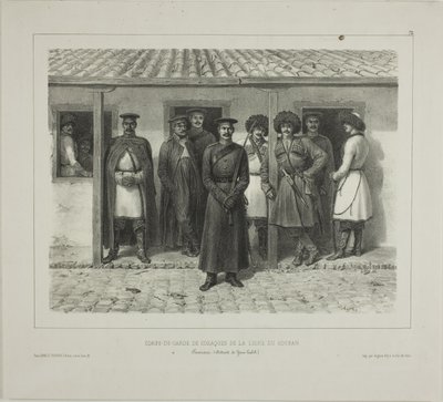 Gardes du corps cosaques de la ligne, Kouban, Taman, Détroit de Yéni-Kaleb, 9 octobre 1837 - Denis Auguste Marie Raffet