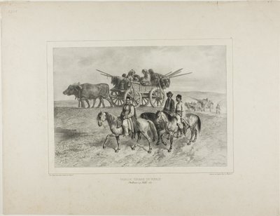 Famille de tsiganes hongrois en voyage, Moldavie, 19 juillet 1837 - Denis-Auguste-Marie Raffet