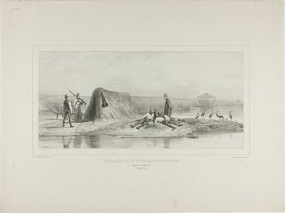Poste de garde des colonies militaires hongroises, rive gauche du Danube, 7 juillet 1837 - Denis Auguste Marie Raffet