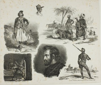 Feuille de croquis - Denis Auguste Marie Raffet