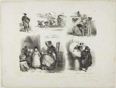 Feuille de croquis - Denis Auguste Marie Raffet